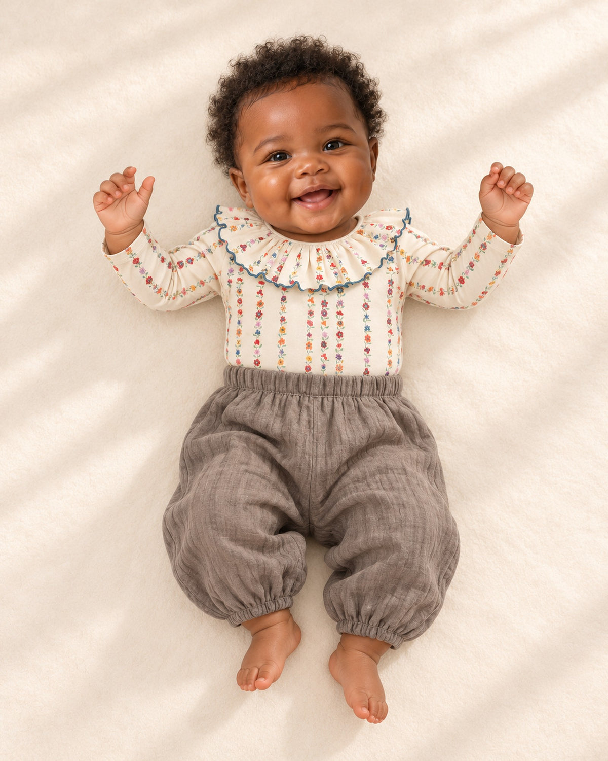 Briar Muslin Balloon Pants in Taupe – full front view
