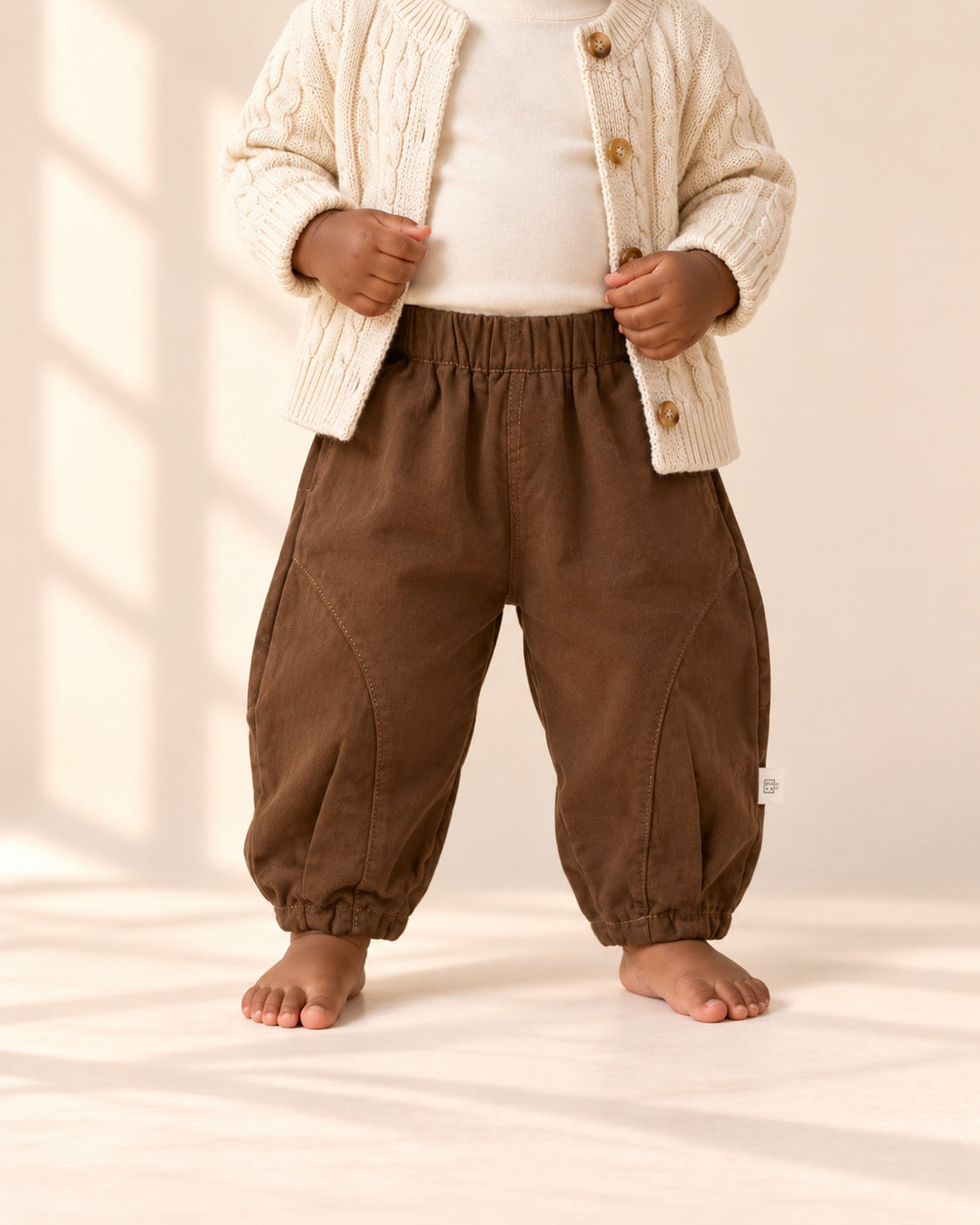 Lettie Cotton Bloomer Pants in Chocolate – main