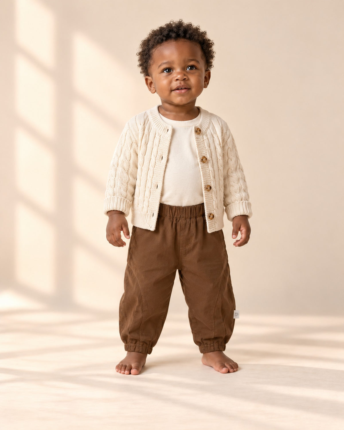 Lettie Cotton Bloomer Pants in Chocolate – full front view