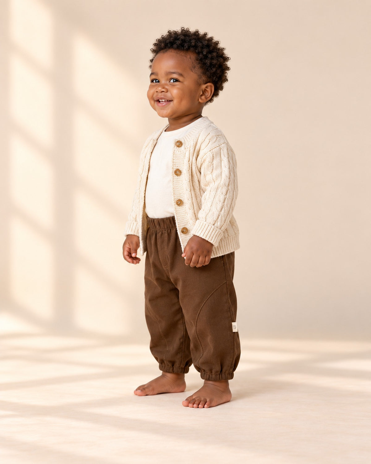 Lettie Cotton Bloomer Pants in Chocolate – side view