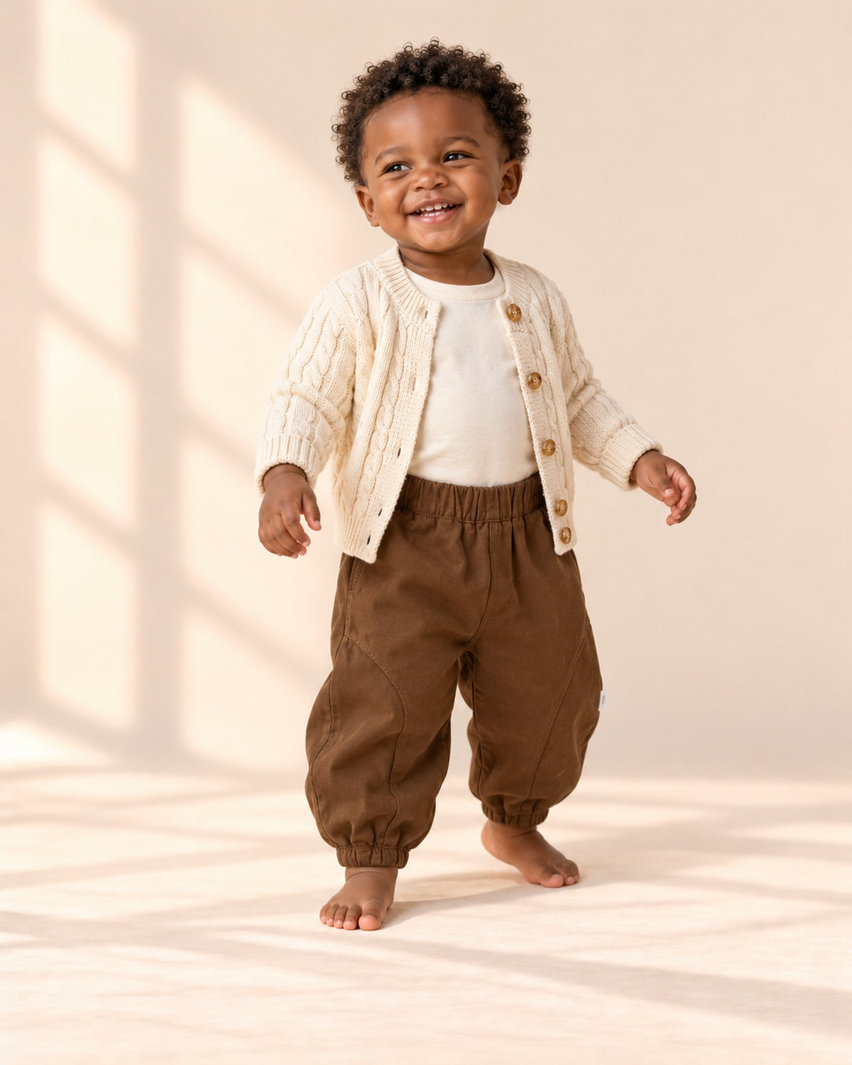 Lettie Cotton Bloomer Pants in Chocolate – natural pose