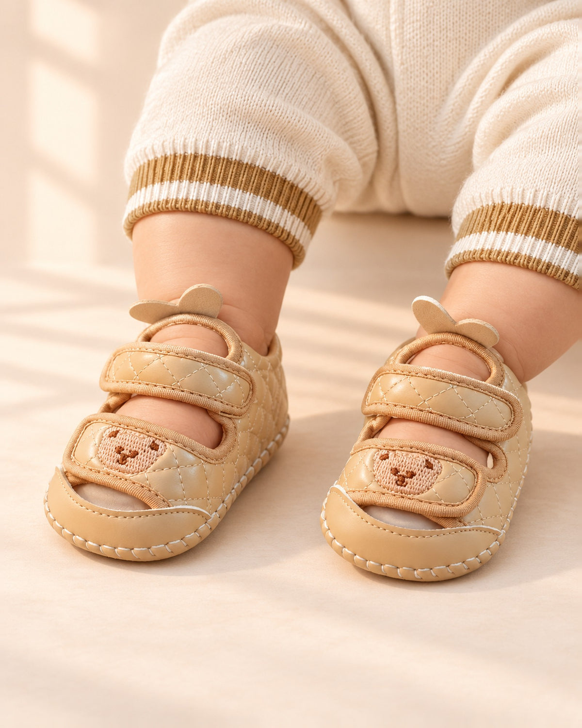 Bram Teddy Soft Sole Baby Shoes in Khaki – main