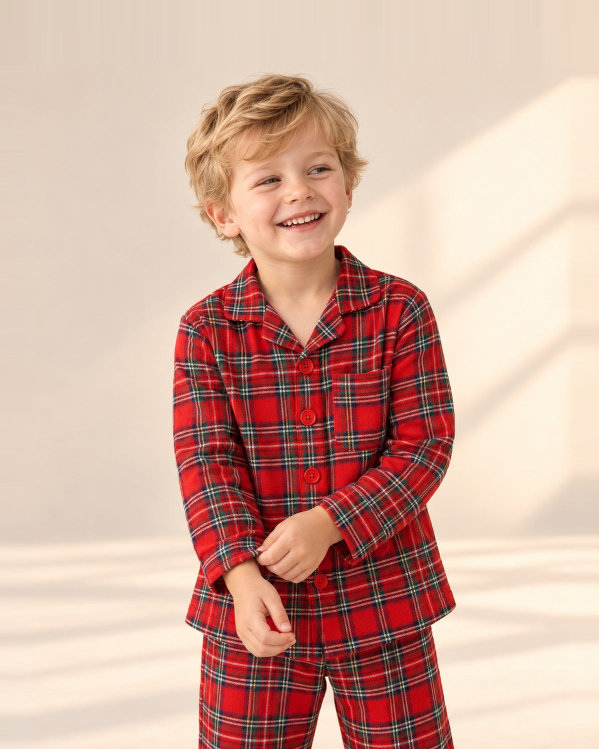 Christmas Tartan Pajama Set – main – Red Tartan