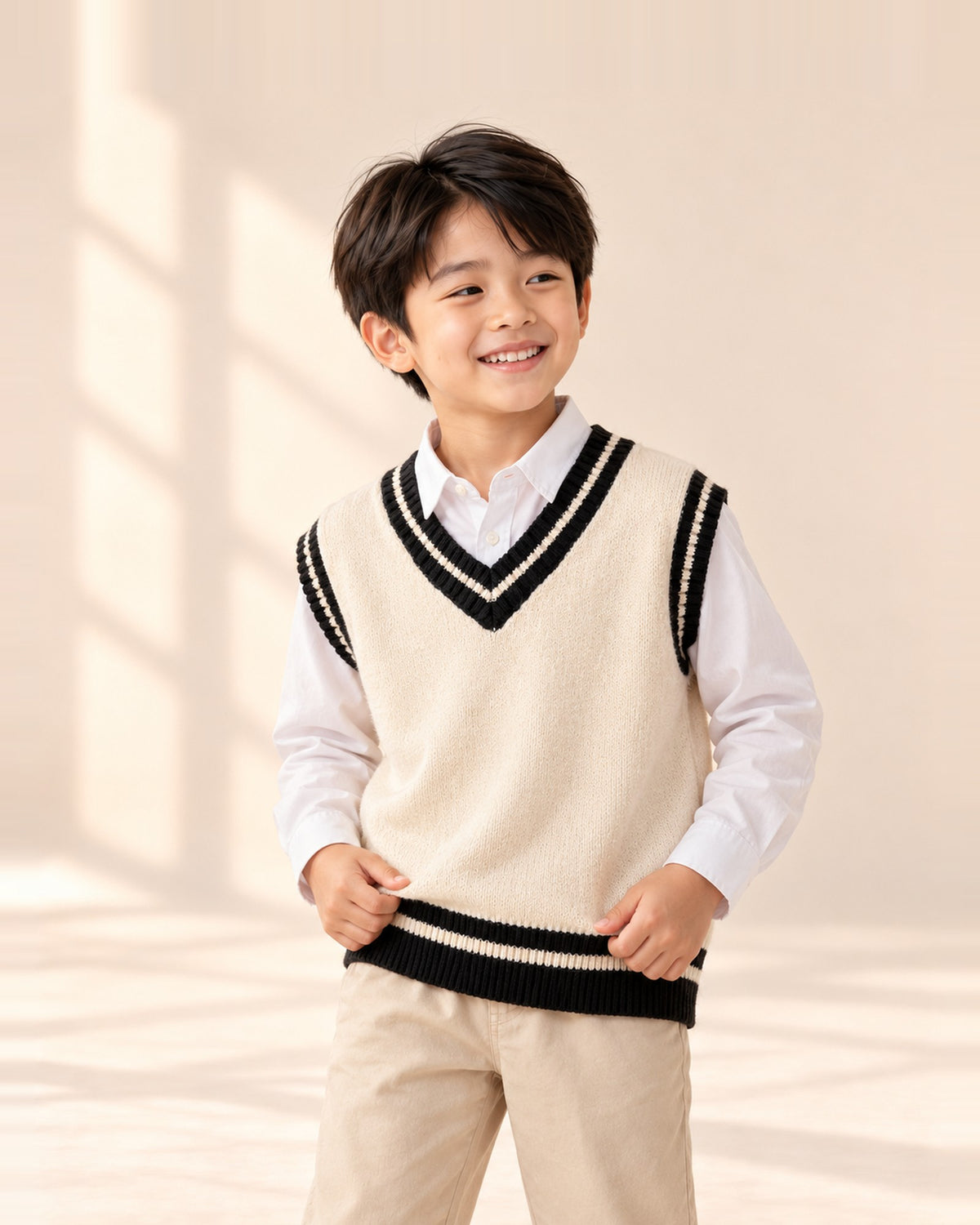 Otis Cricket Sweater Vest in Cream – main